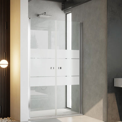 Porta doccia modello Ermes con apertura saloon da 90 cm cristallo serigrafato 6 mm temperato by CeramicStore | Lo specialista del tuo bagno