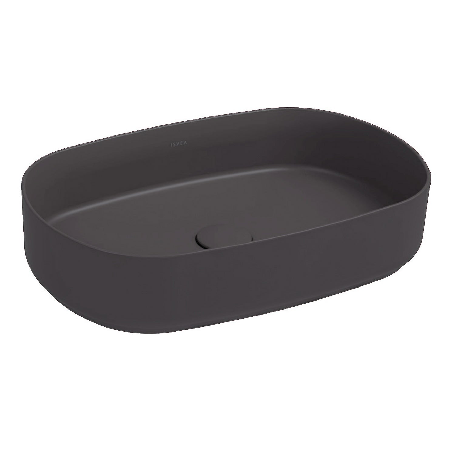 Lavabo d'appoggio ovale senza foro BathCore serie Infinity 55x36 color Antracite Opaco