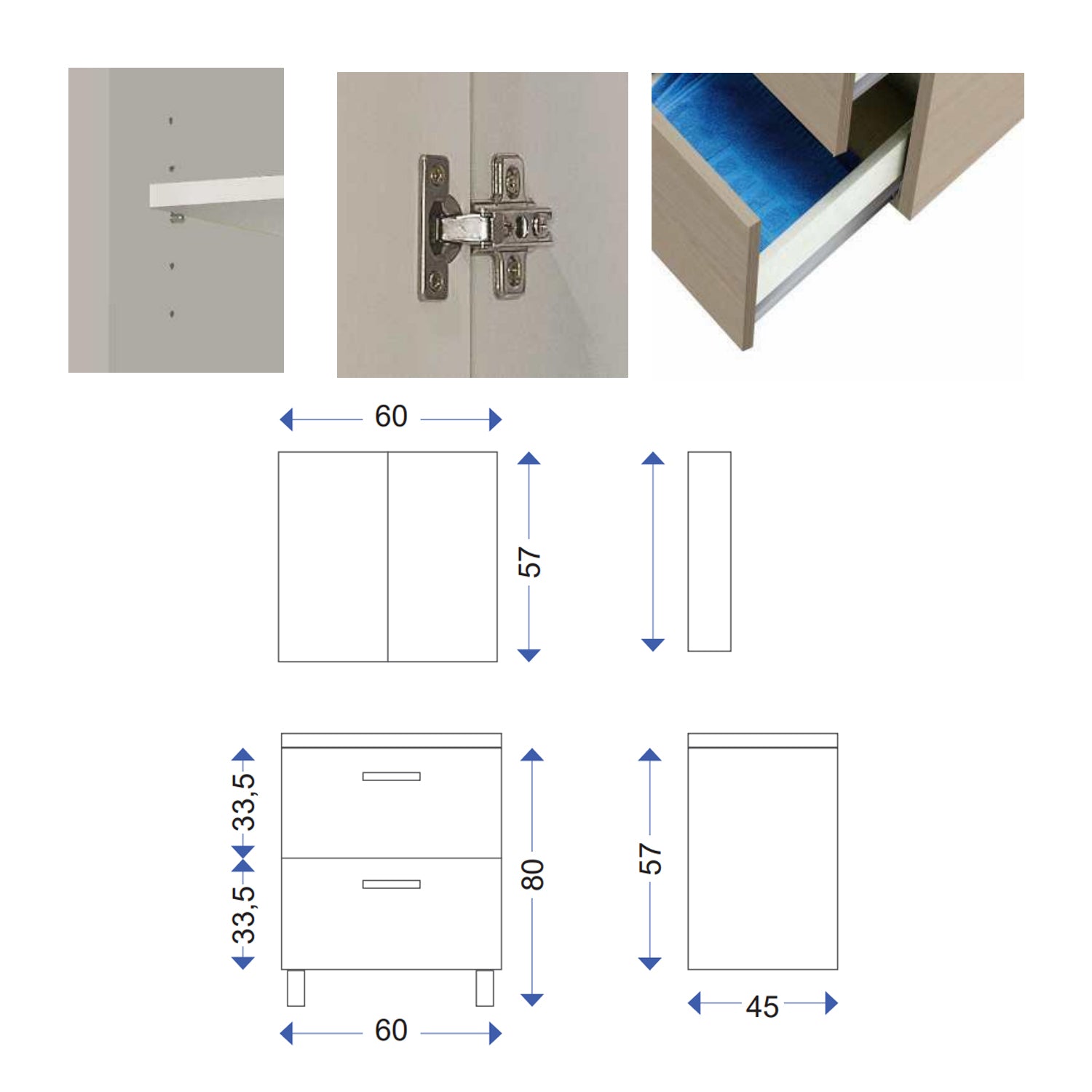Mobile bagno a terra Dama completo di lavabo e specchio contenitore 60x45 cm- Rovere Alaska by CeramicStore | Lo specialista del tuo bagno
