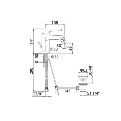 Set di rubinetti da bagno Lavabo Incasso e Bidet con scarico finitura cromata collezione LOGOS+ di Mamoli Rubinetterie by CeramicStore | Lo specialista del tuo bagno