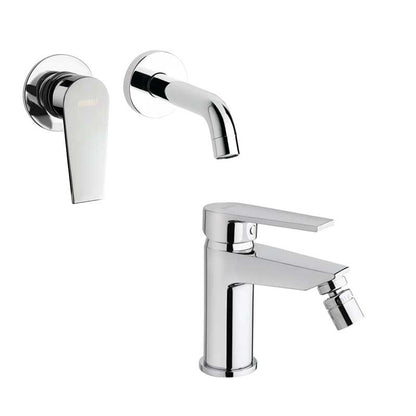 Set di rubinetti da bagno Lavabo Incasso e Bidet con scarico finitura cromata collezione LOGOS+ di Mamoli Rubinetterie by CeramicStore | Lo specialista del tuo bagno