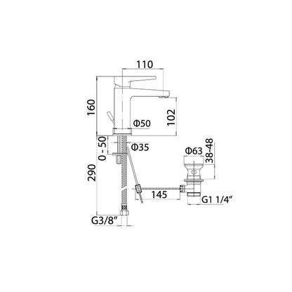 Set di rubinetti da bagno Lavabo e Bidet con scarico e Doccia Incasso con Deviatore finitura cromata collezione LOGOS+ di Mamoli Rubinetterie by CeramicStore | Lo specialista del tuo bagno