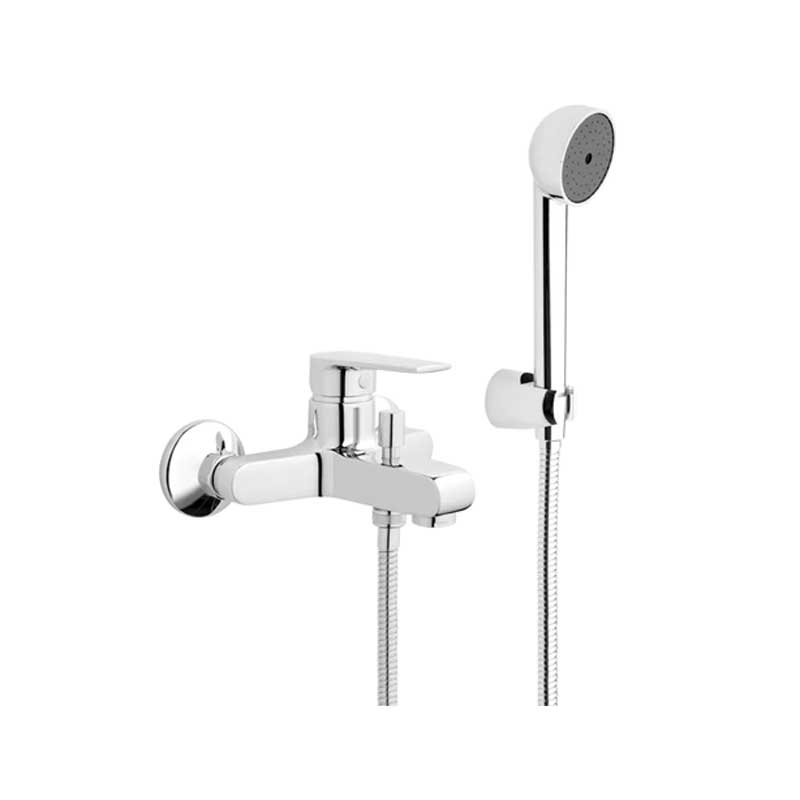 Set di rubinetti da bagno Lavabo e Bidet con scarico e Vasca con set Doccia finitura cromata collezione LOGOS+ di Mamoli Rubinetterie by CeramicStore | Lo specialista del tuo bagno