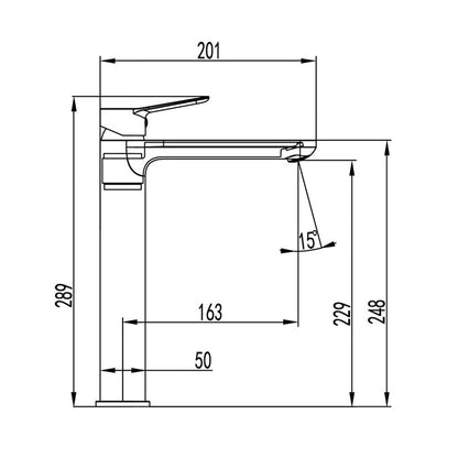 Miscelatore alto per lavabo, in ottone cromato della serie Rhio by GME - Cromato by CeramicStore | Lo specialista del tuo bagno