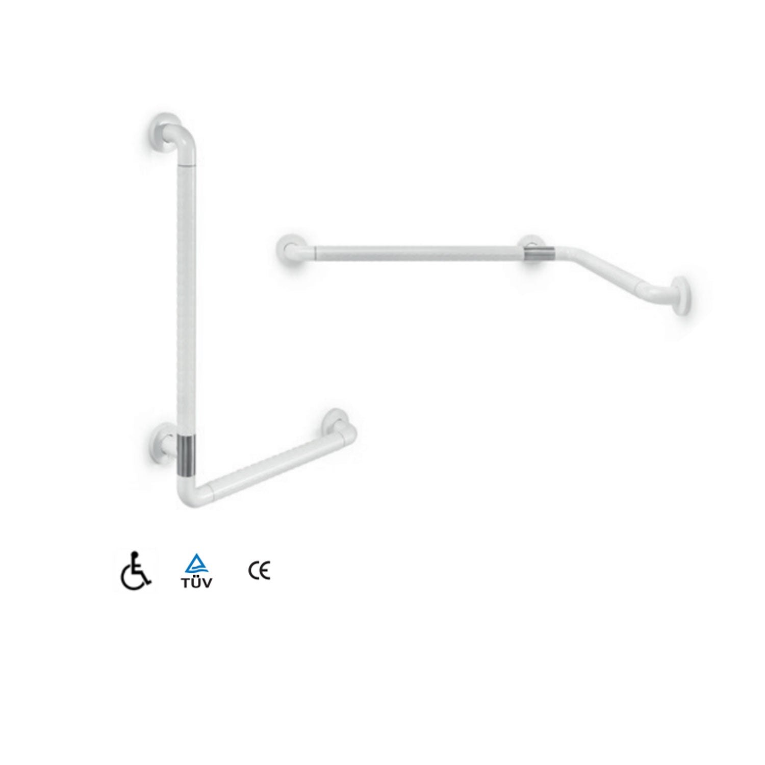 Maniglione di sicurezza reversibile in nylon bianco e acciaio inox collezione Othello di Lineabeta by CeramicStore | Lo specialista del tuo bagno