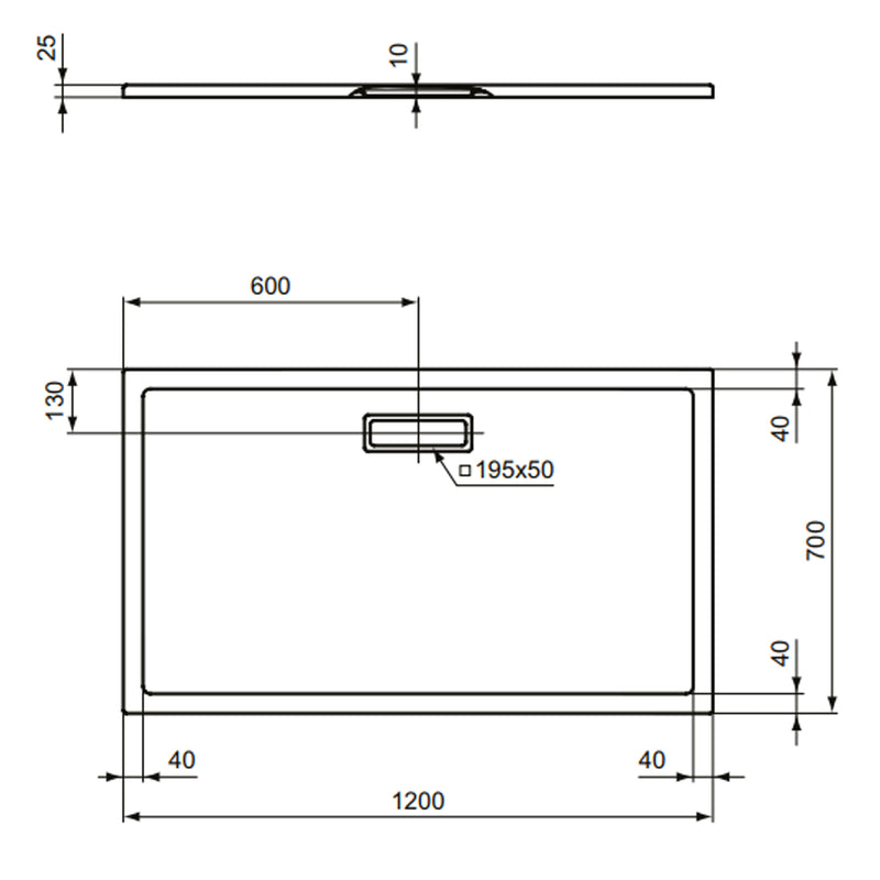 Piatto doccia Ideal Standard Ultra Flat New 120x70 cm bianco by CeramicStore | Lo specialista del tuo bagno