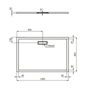 Piatto doccia Ideal Standard Ultra Flat New 120x80 cm nero opaco by CeramicStore | Lo specialista del tuo bagno