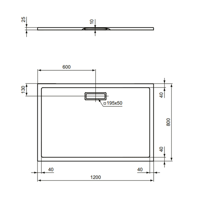 Piatto doccia Ideal Standard Ultra Flat New 120x80 cm nero opaco by CeramicStore | Lo specialista del tuo bagno