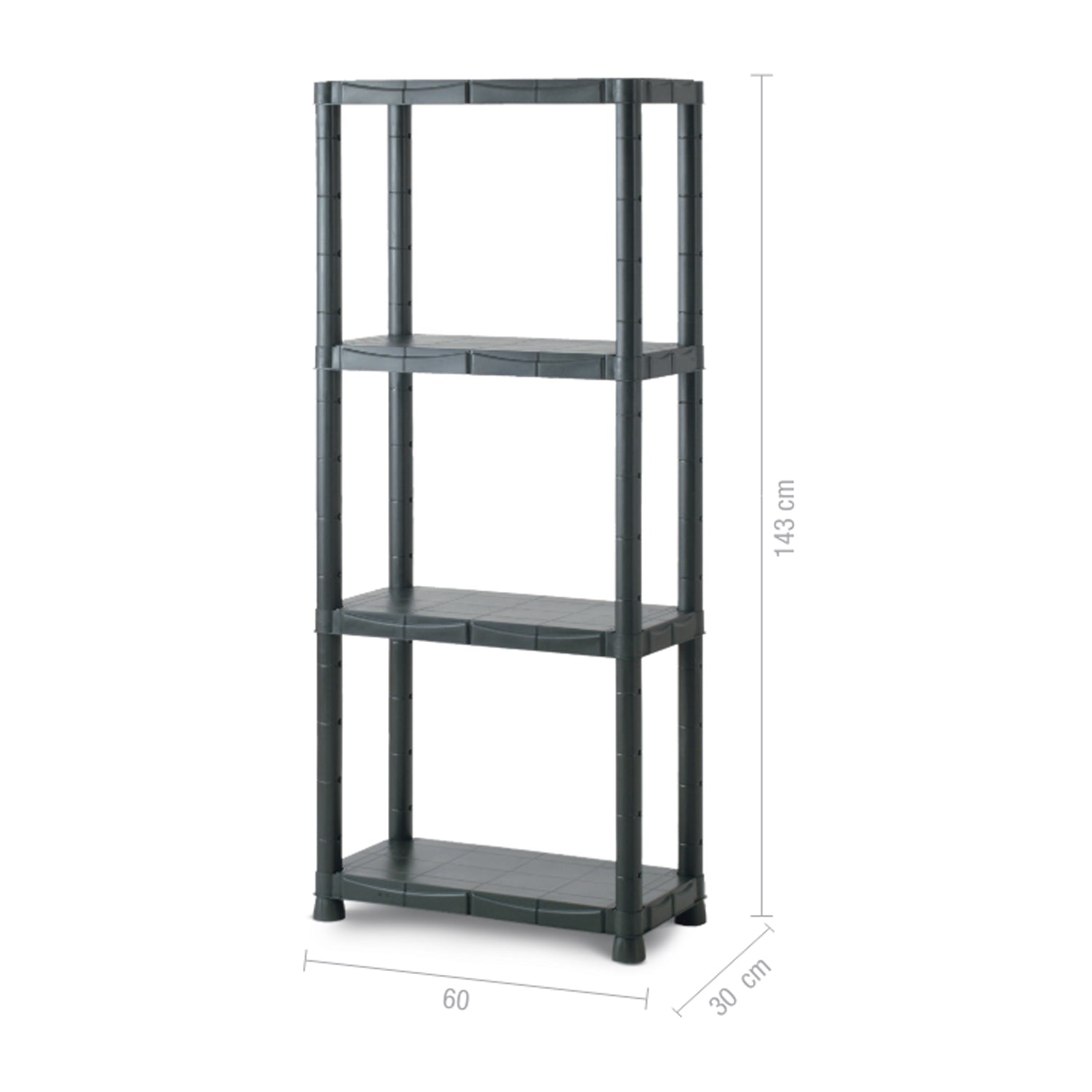 Scaffale in resina antiurto a 4 ripiani - Nero by CeramicStore | Lo specialista del tuo bagno