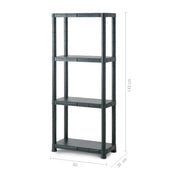 Scaffale in resina antiurto a 4 ripiani - Nero by CeramicStore | Lo specialista del tuo bagno