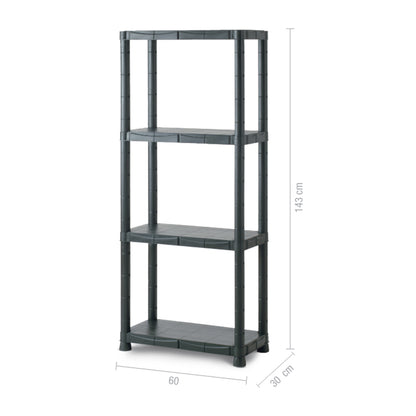Scaffale in resina antiurto a 4 ripiani - Nero by CeramicStore | Lo specialista del tuo bagno