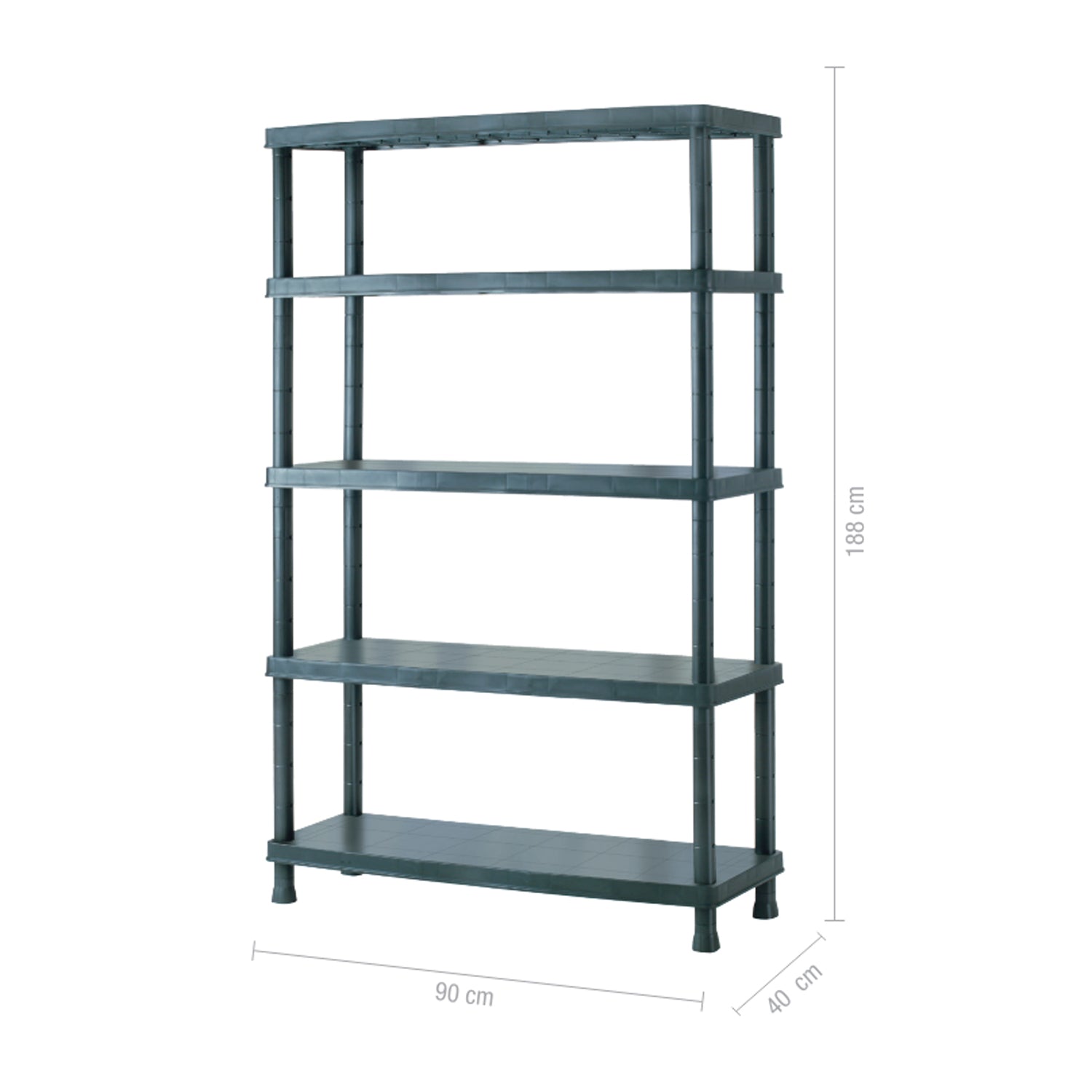Scaffale in resina antiurto a 5 ripiani modello Urano - Nero by CeramicStore | Lo specialista del tuo bagno