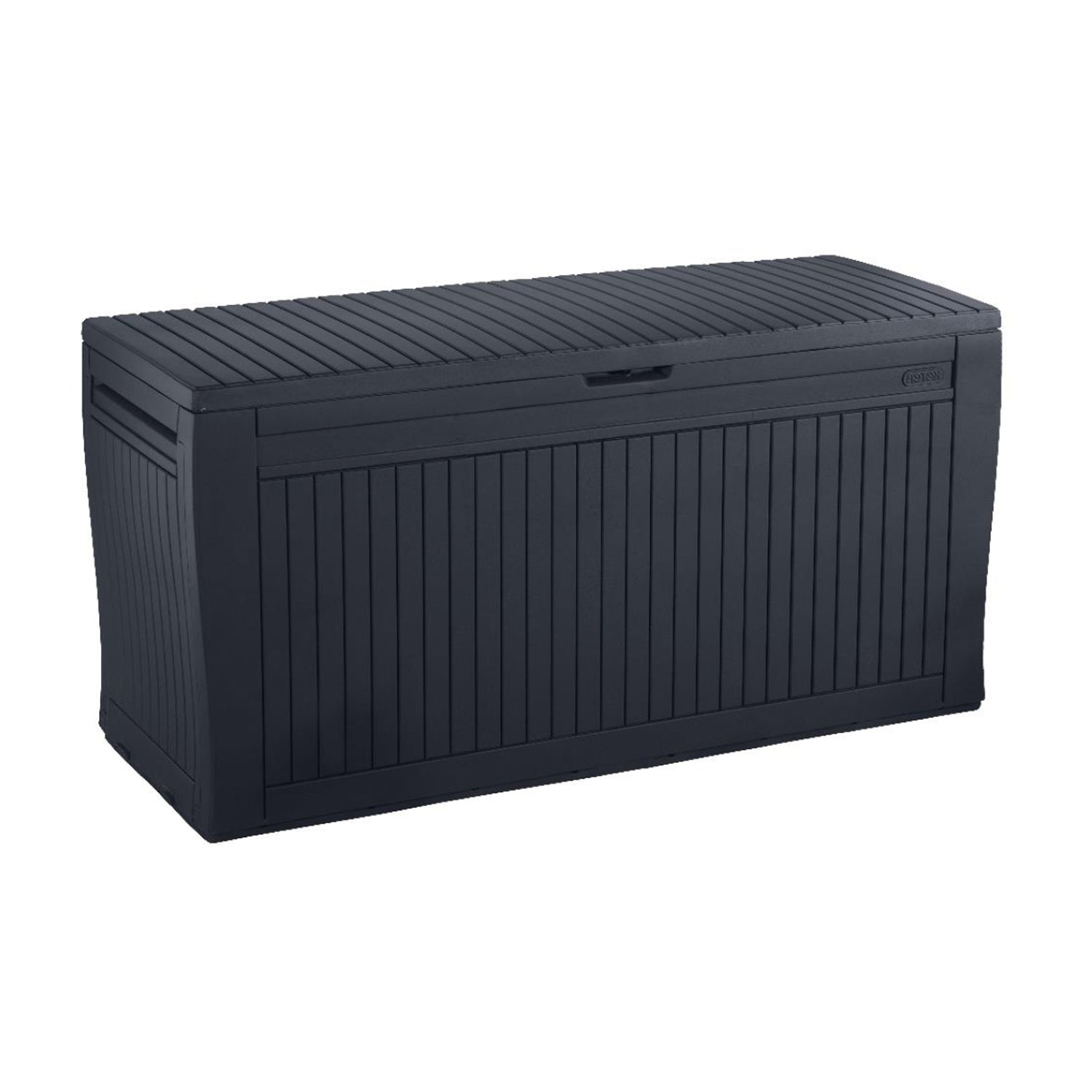 Cassapanca effetto legno modello Keter Comfy in resina antiurto - Grafite by CeramicStore | Lo specialista del tuo bagno