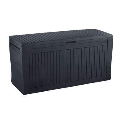 Cassapanca effetto legno modello Keter Comfy in resina antiurto - Grafite by CeramicStore | Lo specialista del tuo bagno