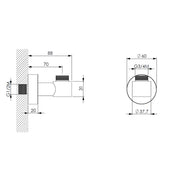 Presa acqua tonda in ottone cromato attacco 3/4M per colonna doccia by CeramicStore | Lo specialista del tuo bagno