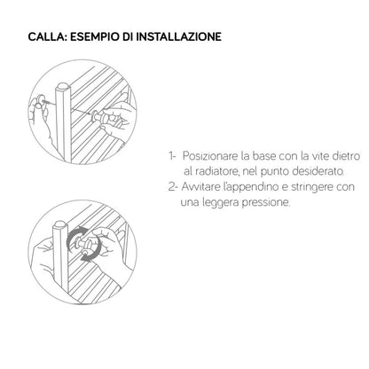 Coppia di 2 appendini in abs Lazzarini modello Calla con fissaggio radiatore - Bianco by CeramicStore | Lo specialista del tuo bagno