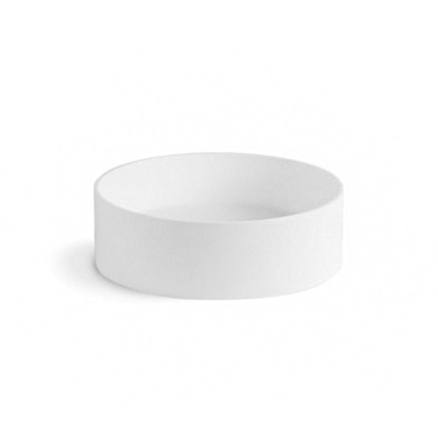 Lavabo da Appoggio con Piletta a Scarico Libero tondo Lineabeta Momon Bianco Opaco diametro cm 40