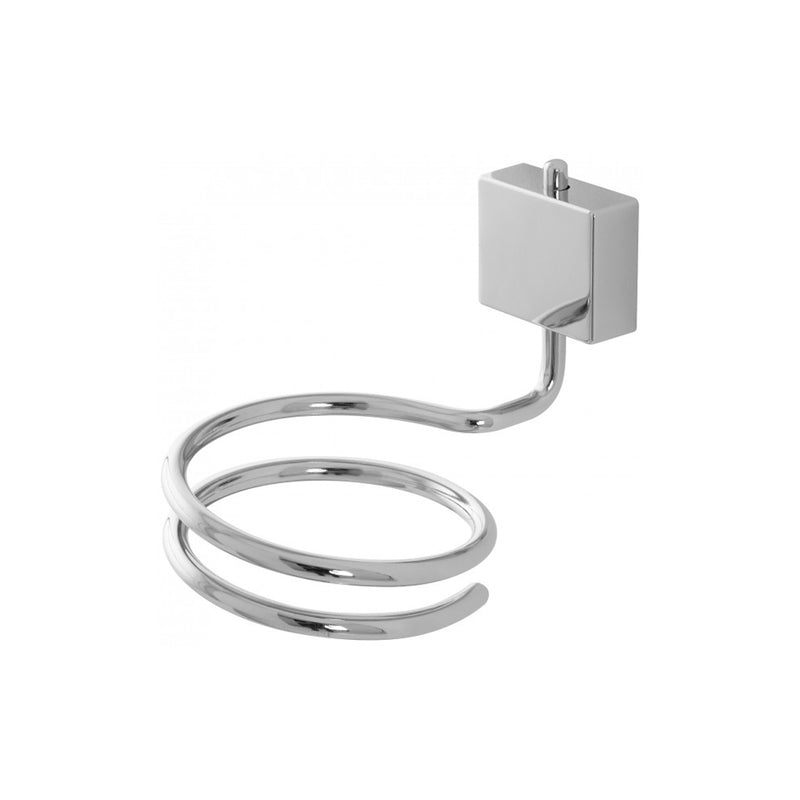 Porta asciugacapelli in acciaio cromato serie Smooth fissaggio con viti o adesivo by CeramicStore | Lo specialista del tuo bagno
