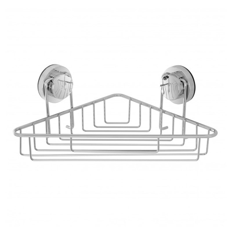 Mensola angolare doccia in acciaio cromato serie Naiki fissaggio a ventosa by CeramicStore | Lo specialista del tuo bagno