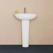 Lavabo con colonna Ceramica Azzurra modello Pratica - Bianco lucido