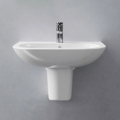 Lavabo con semicolonna sospesa Ceramica Azzurra modello Pratica - Bianco lucido by CeramicStore | Lo specialista del tuo bagno