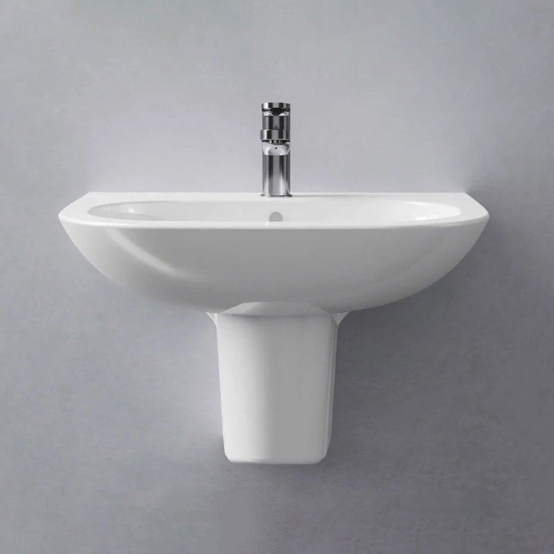 Lavabo con semicolonna sospesa Ceramica Azzurra modello Pratica - Bianco lucido by CeramicStore | Lo specialista del tuo bagno