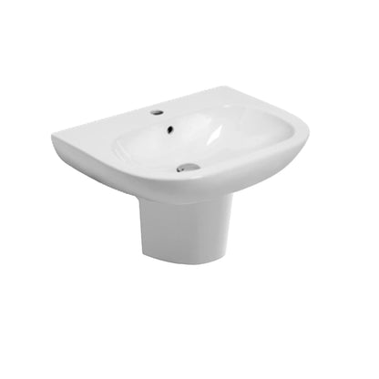 Lavabo con semicolonna sospesa Ceramica Azzurra modello Pratica - Bianco lucido by CeramicStore | Lo specialista del tuo bagno