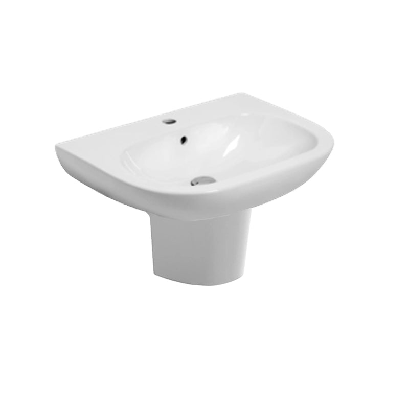 Lavabo con semicolonna sospesa Ceramica Azzurra modello Pratica - Bianco lucido by CeramicStore | Lo specialista del tuo bagno
