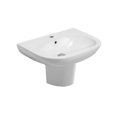 Lavabo con semicolonna sospesa Ceramica Azzurra modello Pratica - Bianco lucido by CeramicStore | Lo specialista del tuo bagno