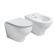 Sanitari sospesi Ceramica Azzurra serie Pratica con sedile soft-close 53x35xH34