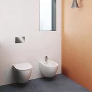 Sanitari Sospesi Ceramica Azzurra serie Comoda con sedile soft-close 51x36x34 cm - Bianco lucido