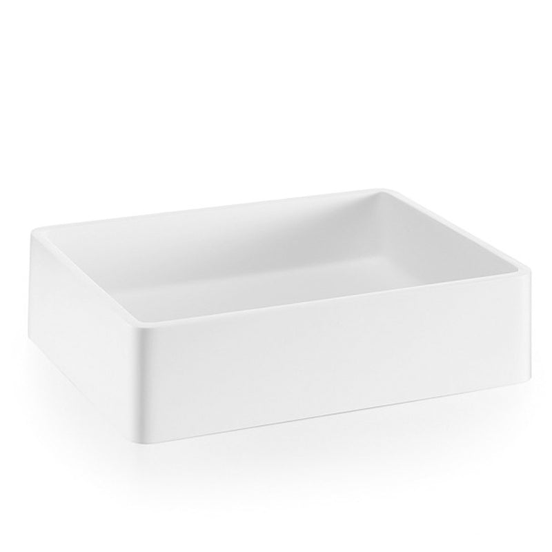 Lavabo da appoggio con piletta a scarico libero Lineabeta Momon in Mattstone cm 50x35