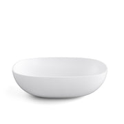 Lavabo vasca ovale da appoggio senza piletta Lineabeta collezione Acquaio in ceramica bianco opaco cm 60x38