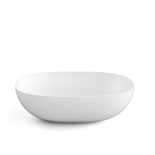 Lavabo vasca ovale da appoggio senza piletta Lineabeta collezione Acquaio in ceramica bianco opaco cm 60x38