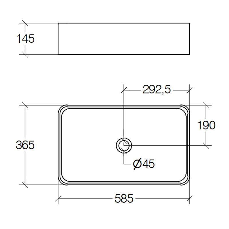 Lavabo da appoggio Lineabeta modello Quarelo senza piletta 58