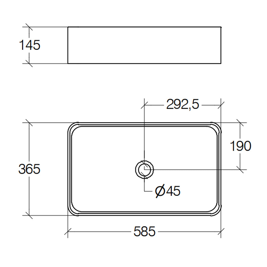Lavabo da appoggio Lineabeta modello Quarelo senza piletta bianco opaco 58