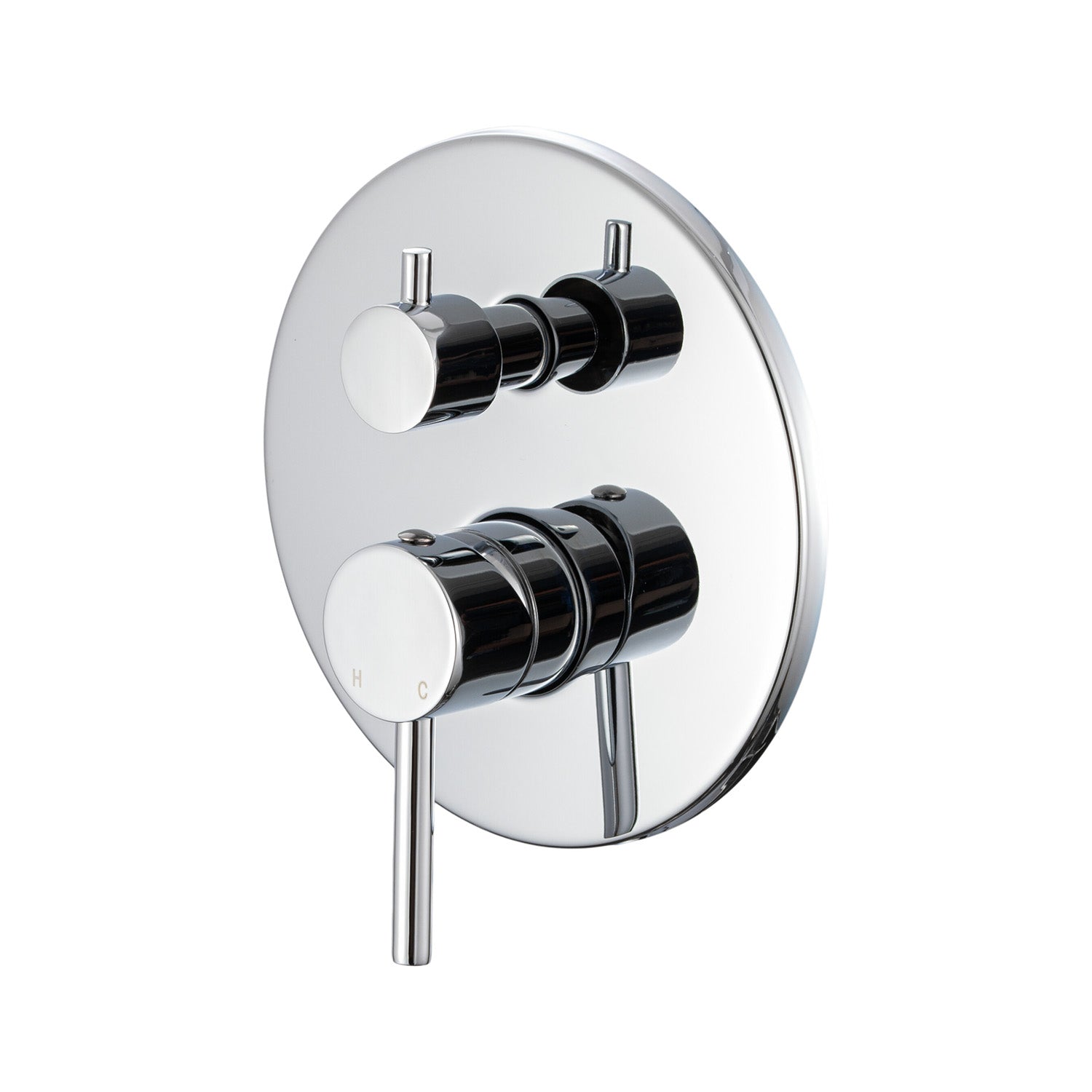 Miscelatore doccia ad incasso due vie con easy box Moon in ottone cromato by CeramicStore | Lo specialista del tuo bagno