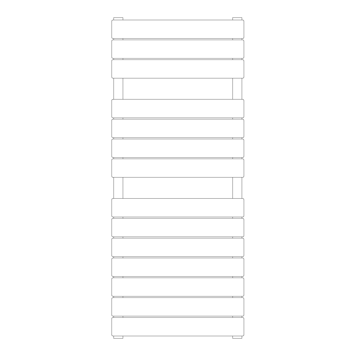 Termoarredo idraulico modello Palermo di Lazzarini 1213x500 - Nero Opaco by CeramicStore | Lo specialista del tuo bagno