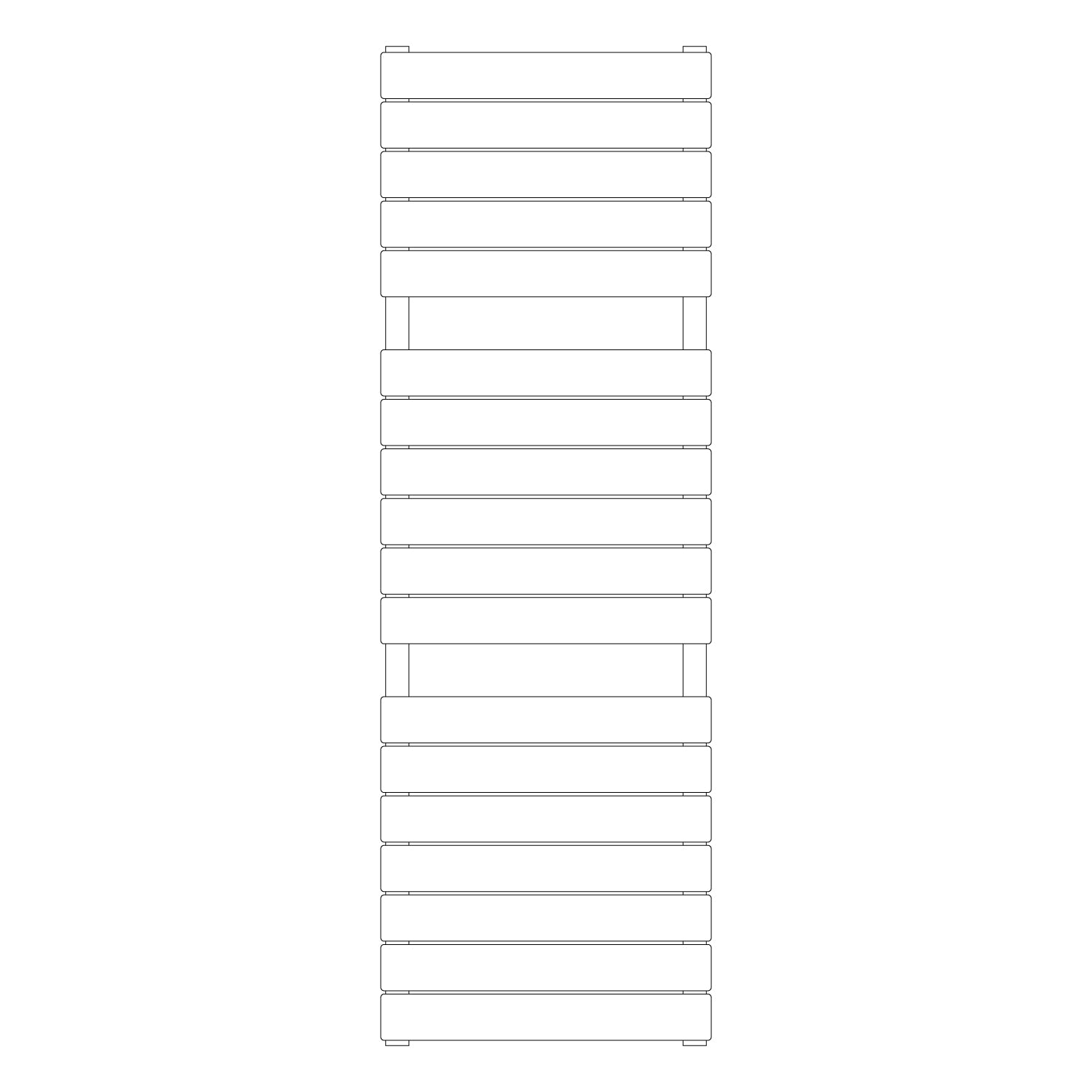 Termoarredo idraulico modello Palermo di Lazzarini 1512x500 - Nero Opaco by CeramicStore | Lo specialista del tuo bagno