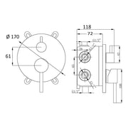 Miscelatore doccia ad incasso due vie con easy box Moon in ottone bianco opaco by CeramicStore | Lo specialista del tuo bagno