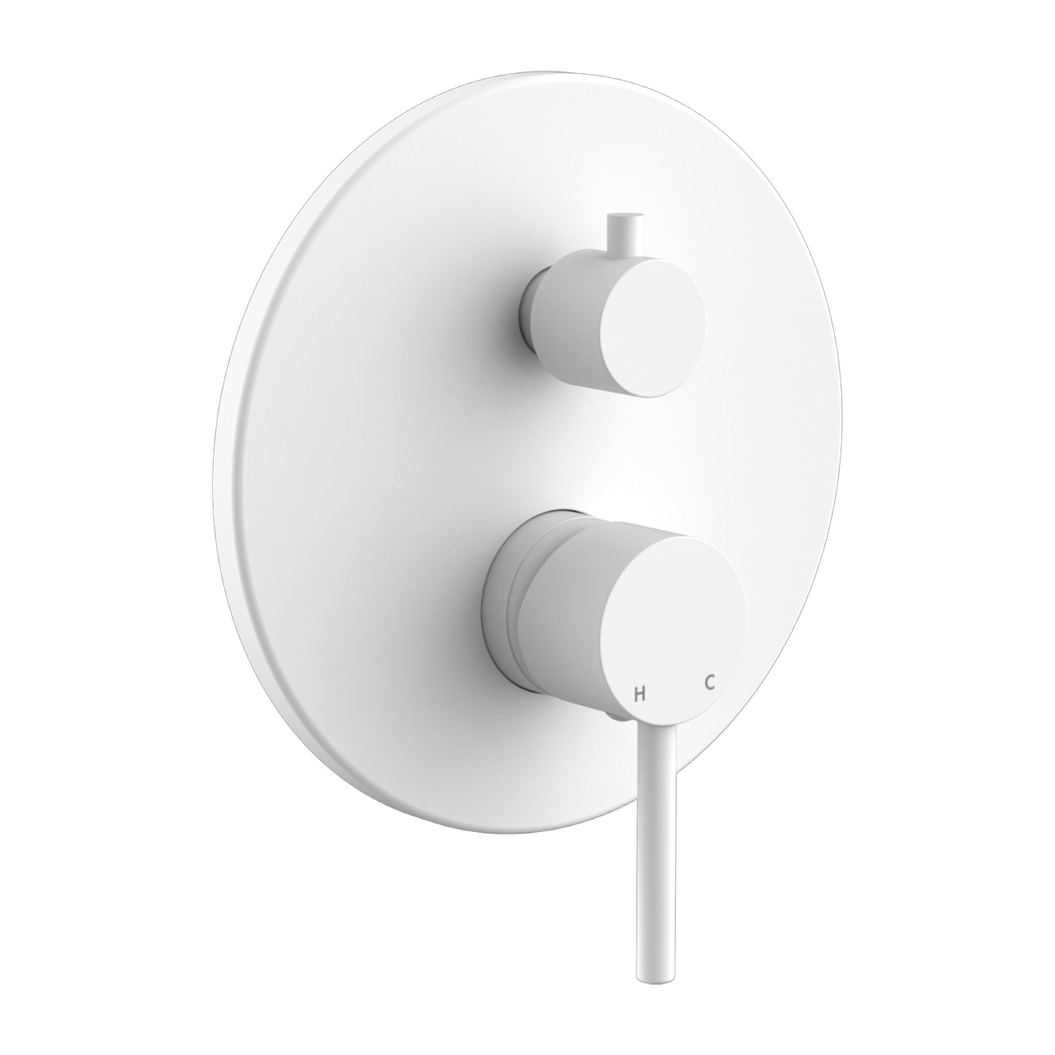 Miscelatore doccia ad incasso due vie con easy box Moon in ottone bianco opaco by CeramicStore | Lo specialista del tuo bagno