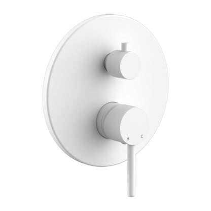 Miscelatore doccia ad incasso due vie con easy box Moon in ottone bianco opaco by CeramicStore | Lo specialista del tuo bagno