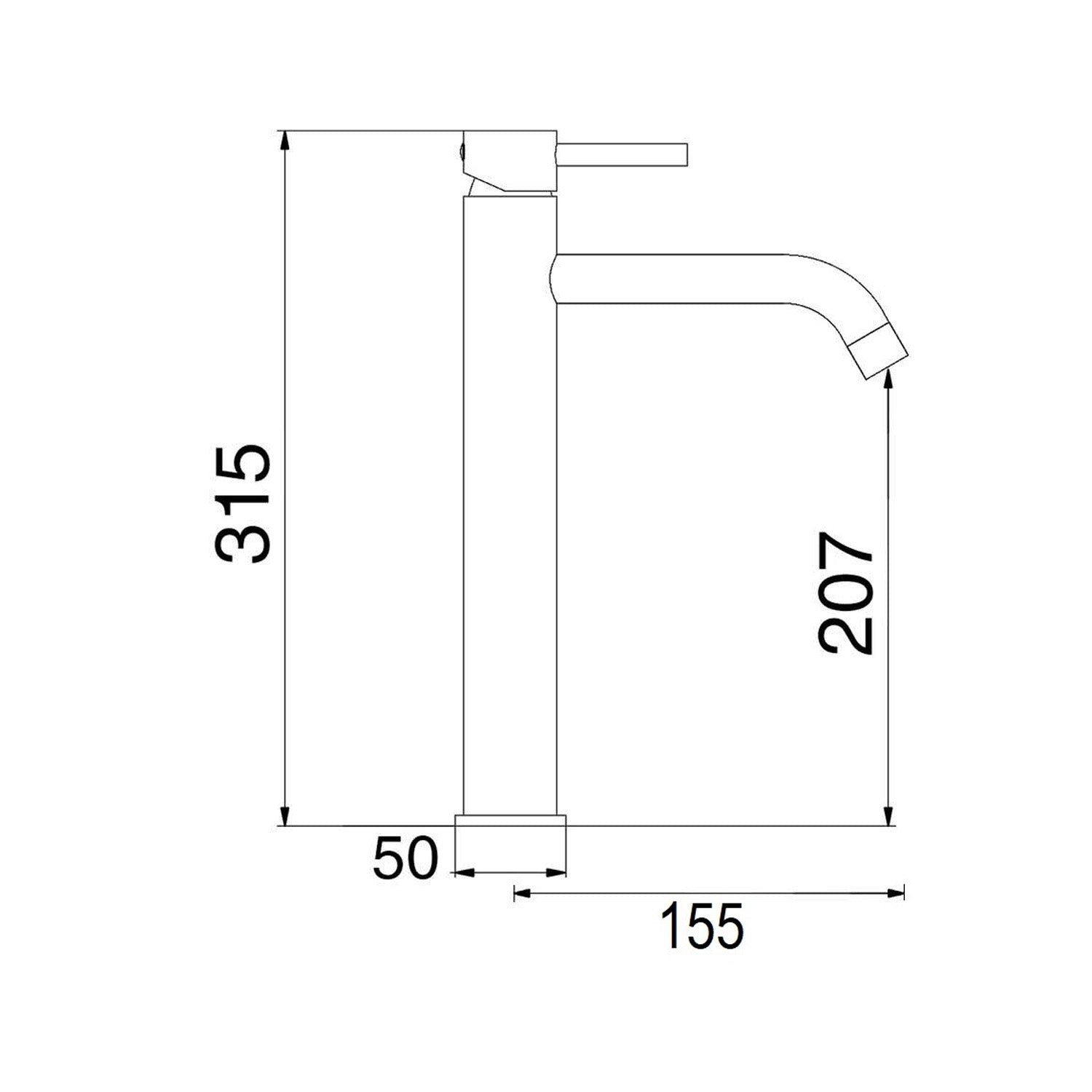 Composizione di miscelatori per lavabo alto, bidet e doccia 2 vie Moon in ottone nero opaco by CeramicStore | Lo specialista del tuo bagno
