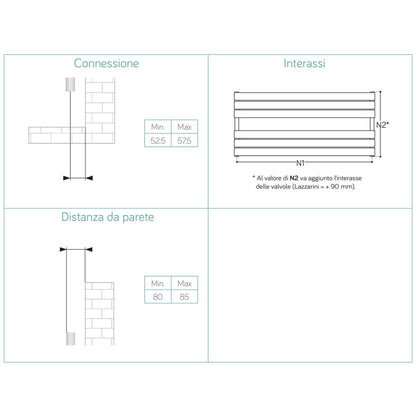 Termoarredo idraulico modello Genova di Lazzarini 534x1200 - Bianco by CeramicStore | Lo specialista del tuo bagno