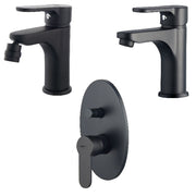 Set miscelatori lavabo, bidet e doccia con deviatore serie Paco color nero opaco by CeramicStore | Lo specialista del tuo bagno