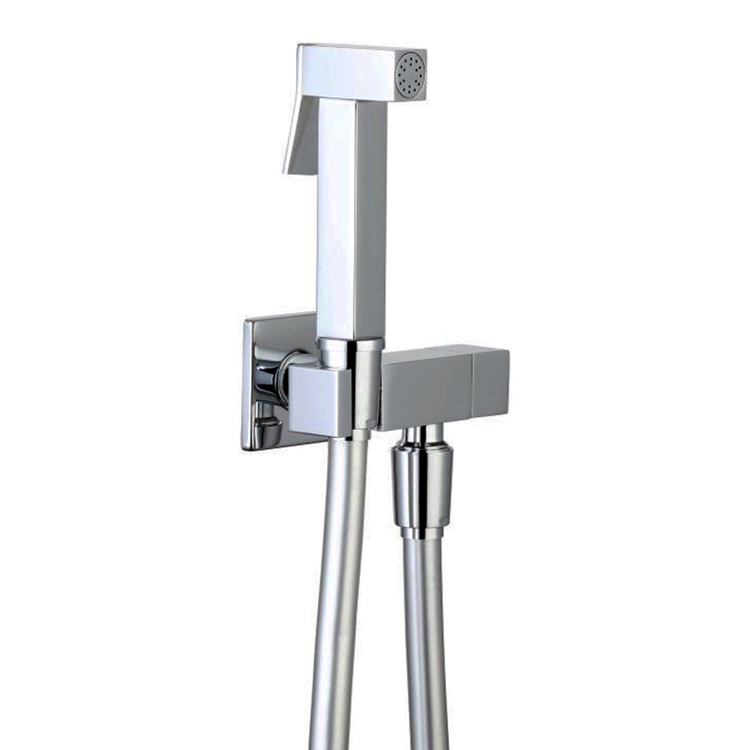 Idroscopino quadrato in ottone doccino, supporto e flassibile F3197 cromo lucido by CeramicStore | Lo specialista del tuo bagno