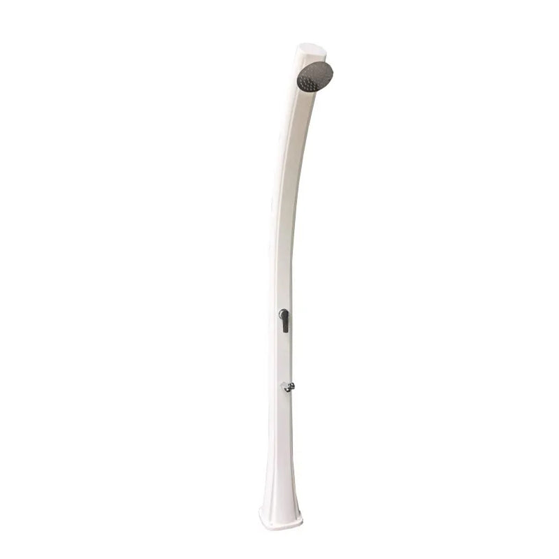 Solar shower column in white HDPE, with 15 cm showerhead and foot wash ...