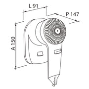 Vama Asciugacapelli A Muro ABS 2 Velocità Bianco - 1200W by CeramicStore | Lo specialista del tuo bagno