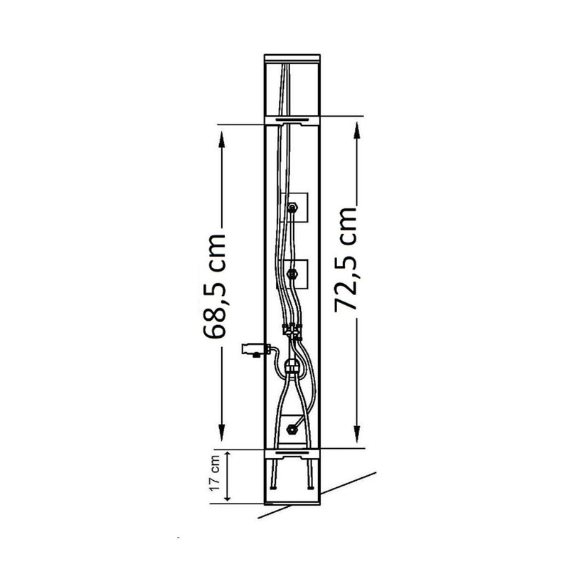 Colonna in acciaio multifunzione anticalcare con miscelatore e display temperatura by CeramicStore | Lo specialista del tuo bagno