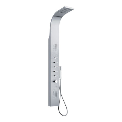 Colonna in acciaio anticalcare, miscelatore 4 funzioni e getto a cascata by CeramicStore | Lo specialista del tuo bagno
